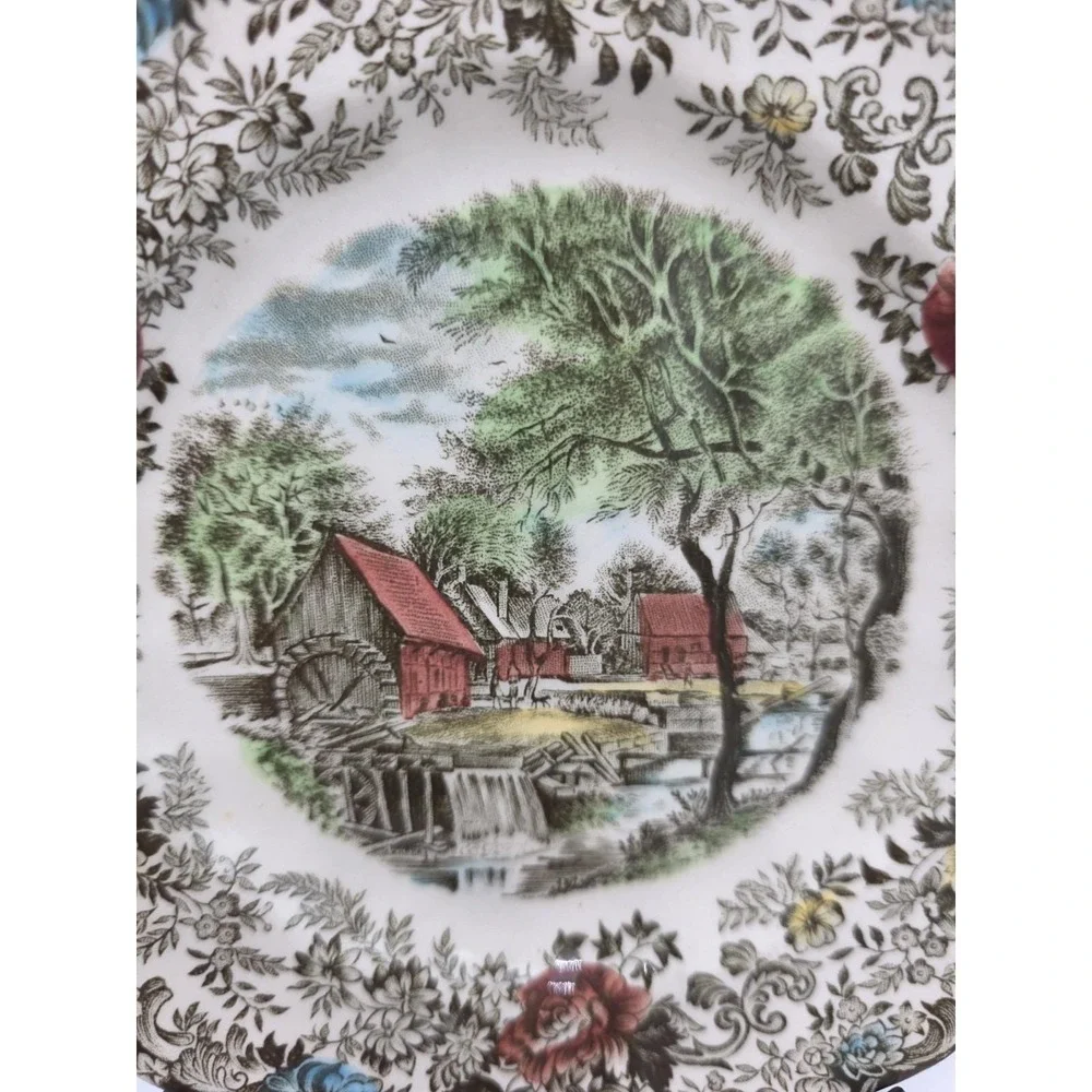 Vintage Johnson Brothers Mill Stream 3 Piece Brown Transferware Ironstone Set